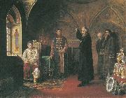 unknow artist Metropolitan Philip and Ivan the Terrible oil painting on canvas